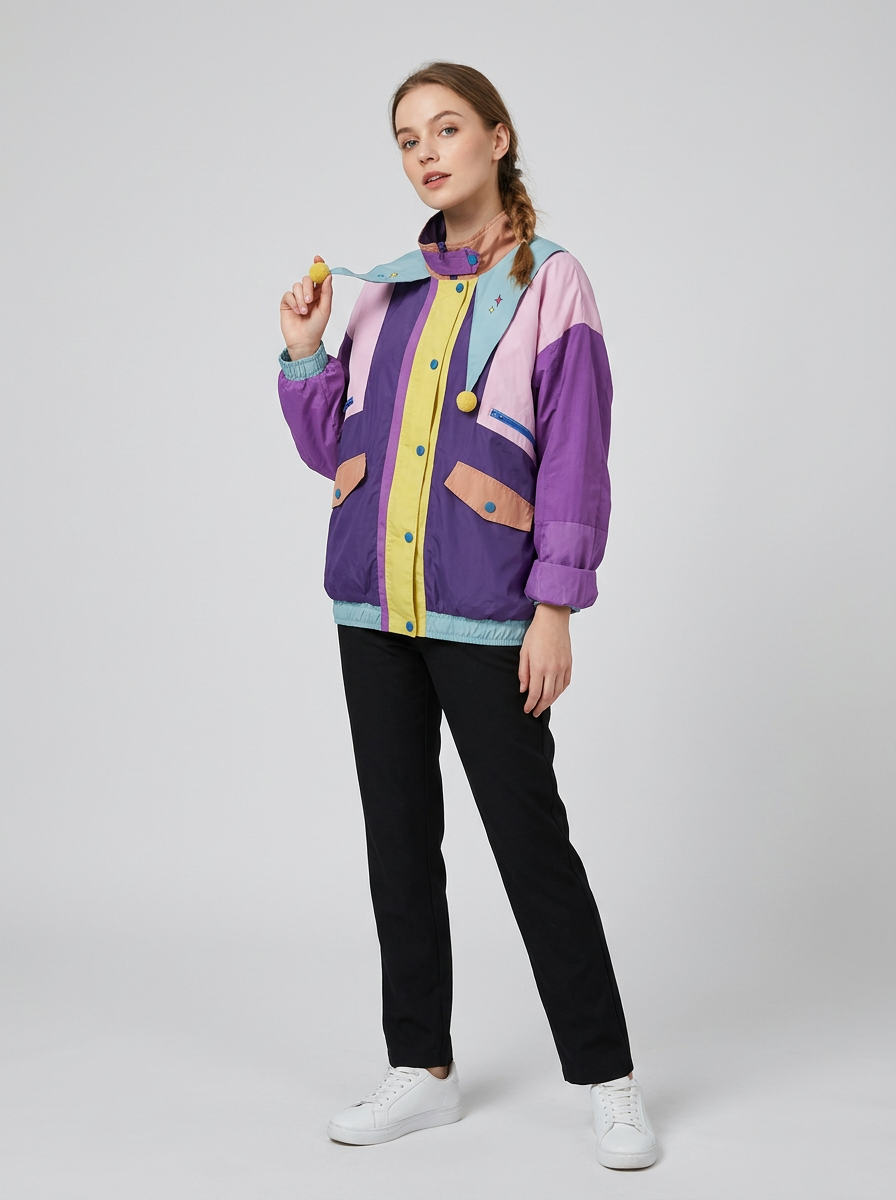 Damska Kurtka Pikowana Oversized Kolorowa | Casual