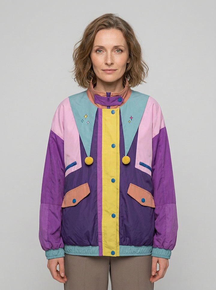 Damska Kurtka Pikowana Oversized Kolorowa | Casual