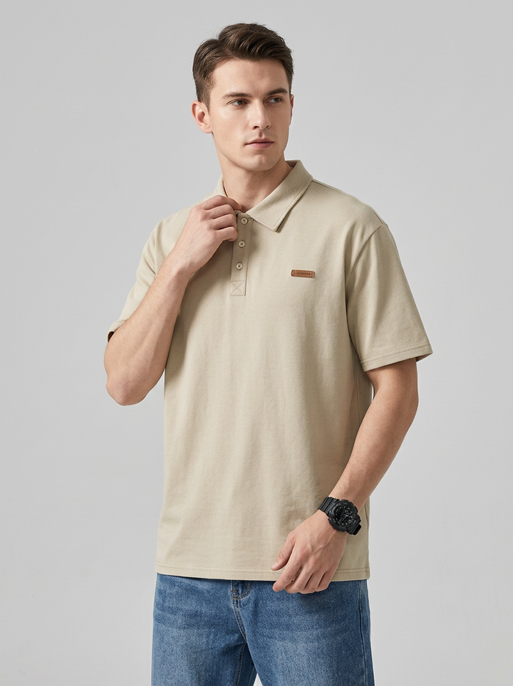 Męska Koszulka Polo Krótki Rękaw Jednolita | Casual