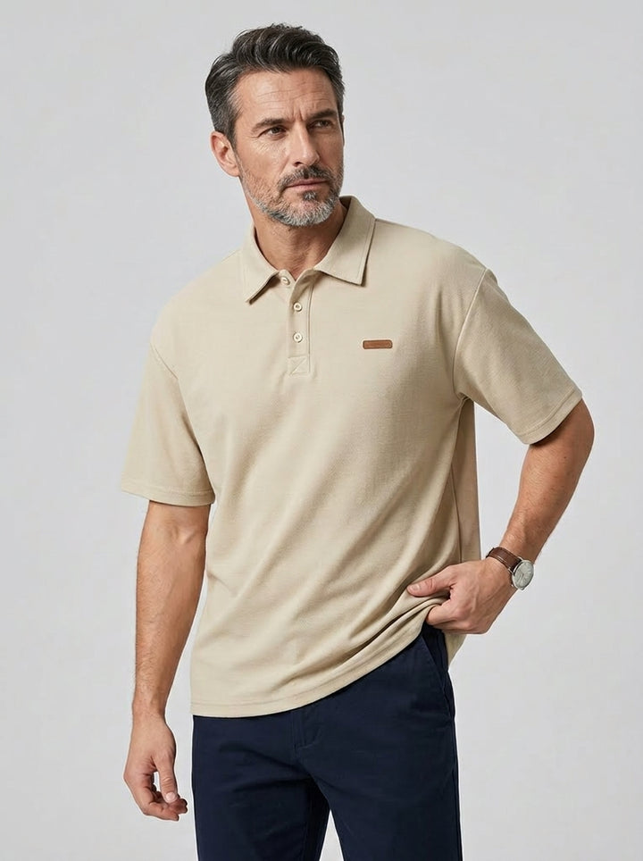 Męska Koszulka Polo Krótki Rękaw Jednolita | Casual