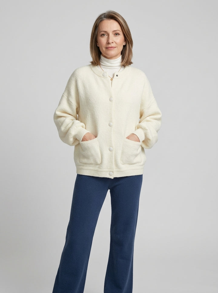 Damski Kardigan Oversized Przednie Kieszenie | Casual