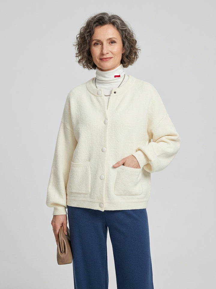 Damski Kardigan Oversized Przednie Kieszenie | Casual